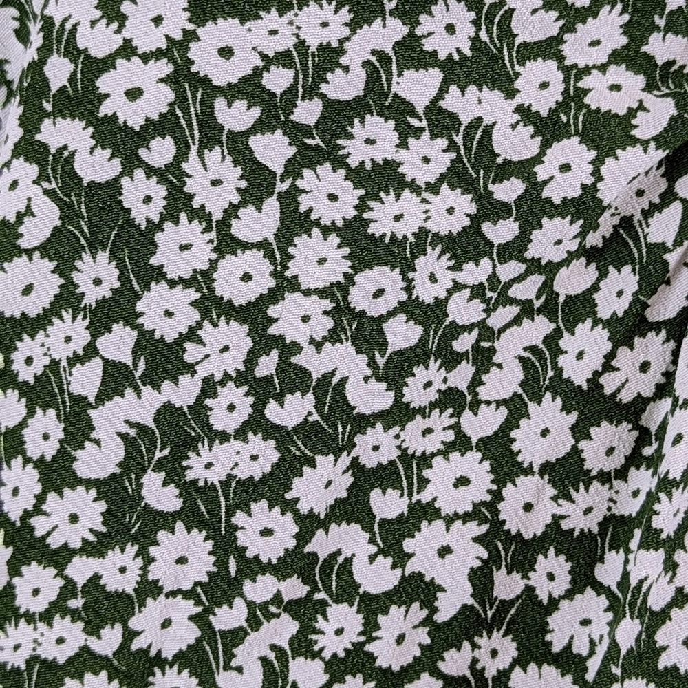 Boden Top Sweetheart Neckline Long Blouson Sleeve Tulip Sprig Print Green 6 NWT - Picture 12 of 14